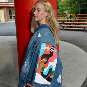 Hand Painted Lady Boss Jean Jackets